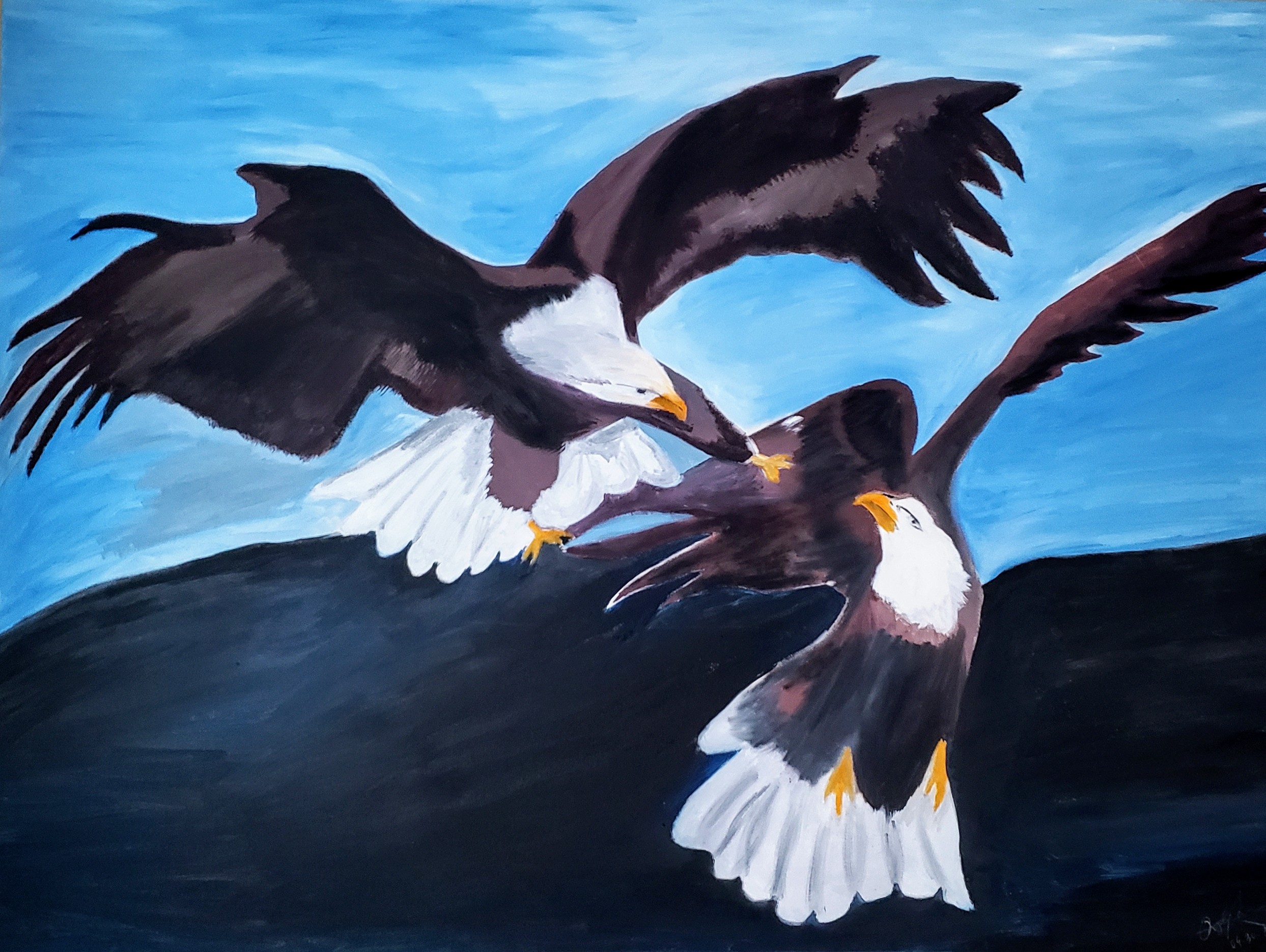 Ryno7 Painting - interpretation of Mating Eagles from Smithsonian magazine