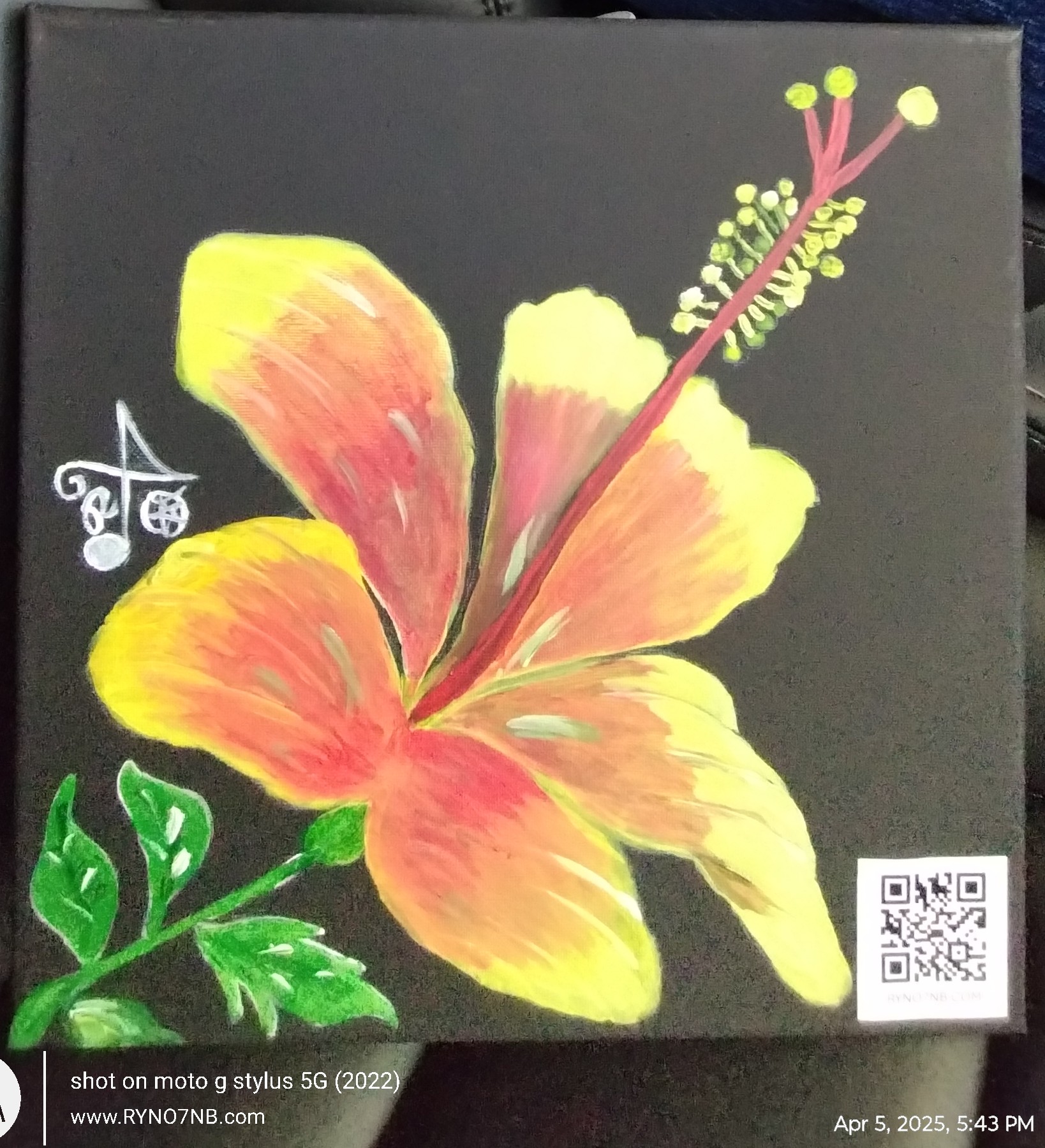 April 2025 original painting of gumamela flower.